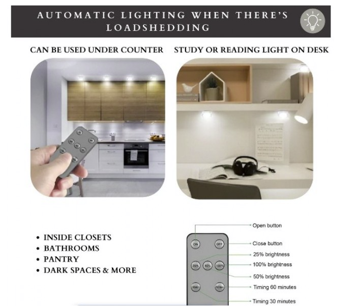 Набор портативных светодиодных светильников с пультом ДУ LED Light with Remote Control (3 шт.) - фото 4 - id-p219685106