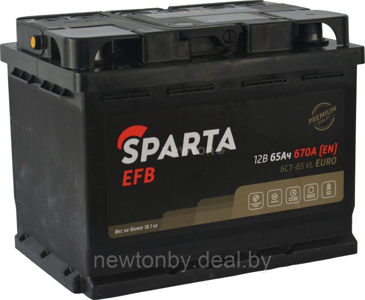 Автомобильный аккумулятор Sparta EFB 6CT-65 VL Euro (65 А·ч) - фото 1 - id-p219688983