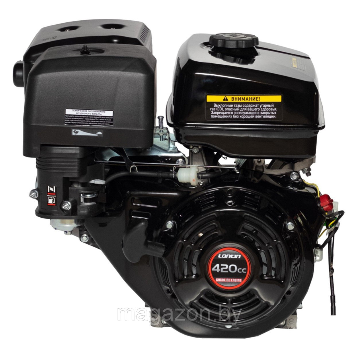 Двигатель бензиновый LONCIN G420F (15.0 л.с., 25*35 мм, шлиц) - фото 5 - id-p219689961