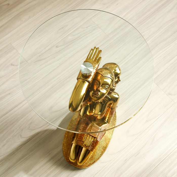 Стол декоративный "Африканка с ребёнком на спине" золото 42х42х64 см - фото 5 - id-p219690325