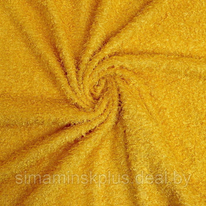 Лоскут Мех на трикотажной основе кудрявый, 100*150см,цвет желтый - фото 1 - id-p219690502