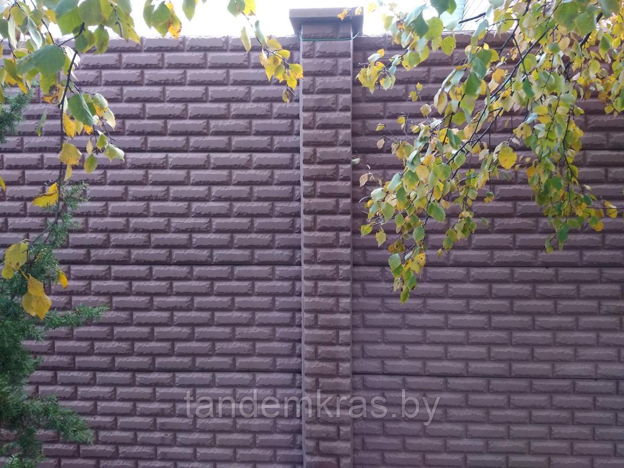 Бетонный забор «Древний кирпич» имитирующий кирпичную кладку - фото 2 - id-p219694571