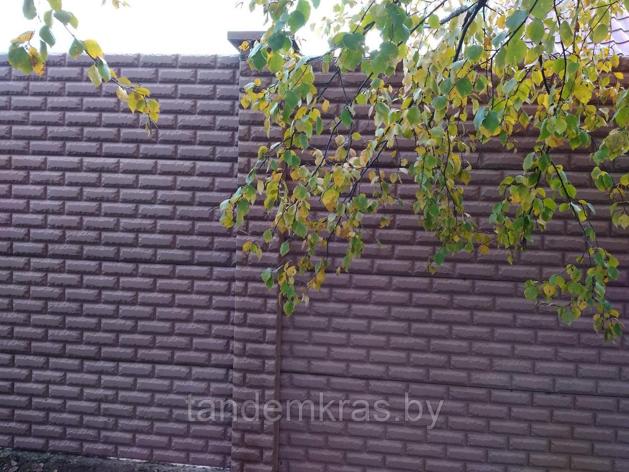 Бетонный забор «Древний кирпич» имитирующий кирпичную кладку - фото 6 - id-p219694571