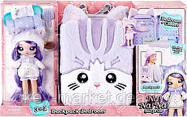 Игровой набор Рюкзак-спальня Na Na Na Surprise Backpack Bedroom с куклой  Lavander Kitty