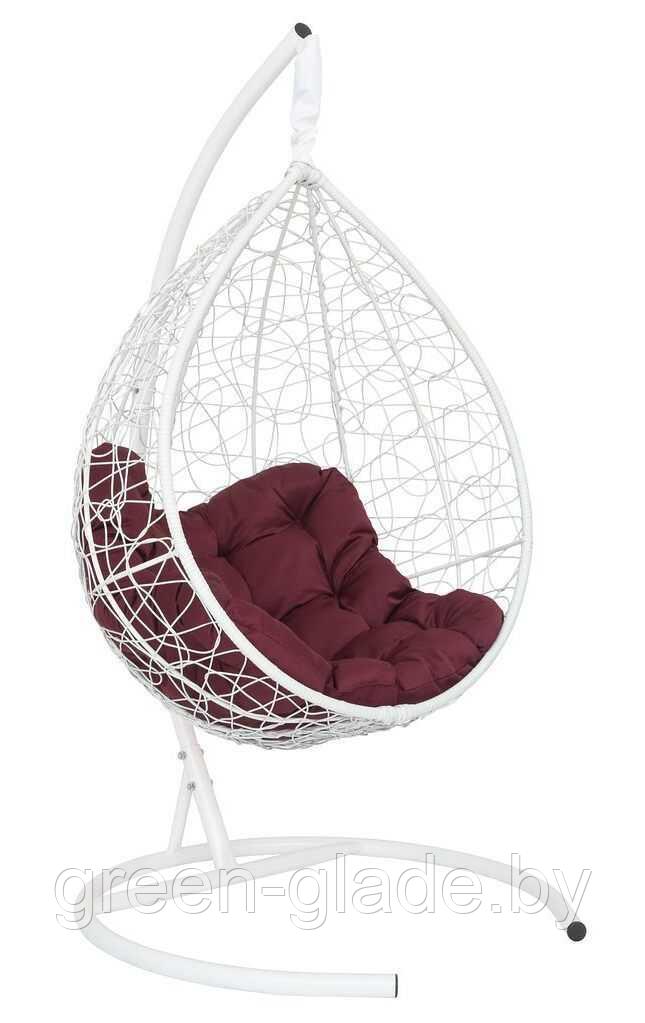 Подвесное кресло-кокон SEVILLA RELAX ротанг белый подушка шоколад