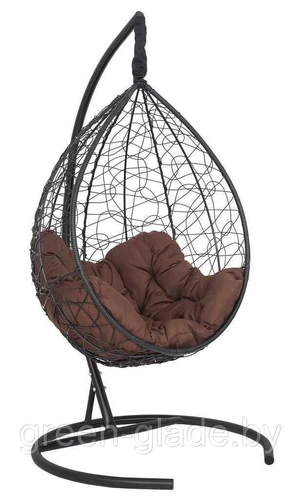 Подвесное кресло-кокон SEVILLA RELAX ротанг черный подушка коричневая