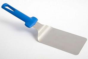 GI.METAL (Италия) Лопатка 32 см. изогнутая, раб.часть 10*14 см. нерж. широкая с пластик. ручкой, синяя Gimetal