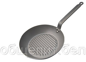 De Buyer (Франция) Сковорода-гриль d=30 см. h=4,8 см. белая сталь (индукция) Carbone Steel Plus De Buyer /1/3/