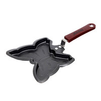 Китай (Алюминий) Сковорода для блинов 14*27 см. h=1,3 см. алюм. с антиприг. покрыт. Бабочка /1/6/120/