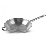 Китай (Нерж) Сковорода d=36 см. h=5 см. нерж. (индукция) с 2 ручками /1/