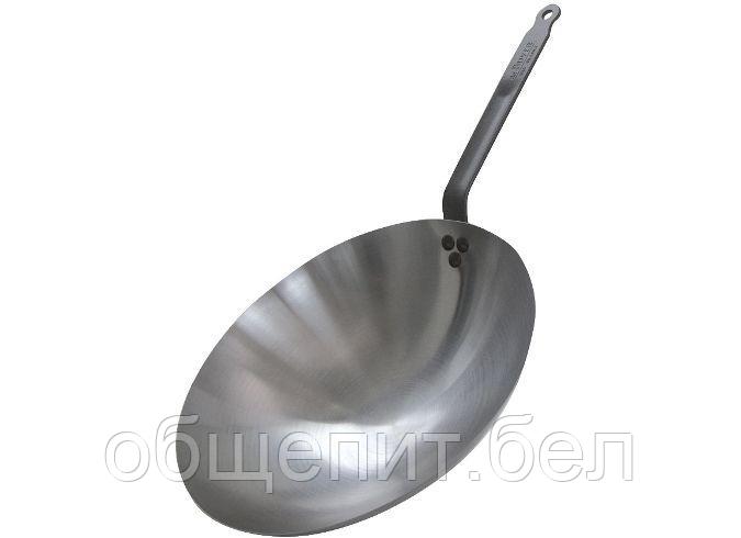 De Buyer (Франция) Сковорода Wok d=35,5 см. h=9 см. белая сталь (индукция) Сarbone plus De Buyer /1/3/