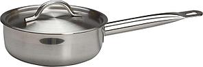 Китай (Нерж) Сотейник  1,15 л. нерж. d=17,5 см. h=6,7 см. с крышк. тройное дно (индукция) /1/10/