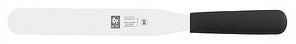 Icel (Португалия) Лопатка 24 см. прямая раб. часть 14*2,7 см. нерж. узкая с пластик. ручкой, черная Icel /1/6/