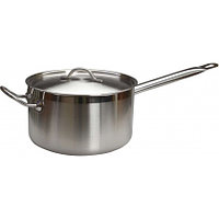 Китай (Нерж) Сотейник  6,0 л. нерж. d=25,5 см. h=14,3 см. с 2 ручками с крышк. тройное дно (индукция) /1/4/