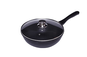 Россия (Алюминий) Сковорода Wok d=28 см. алюм. с антиприг. покрыт. с крышкой /1/