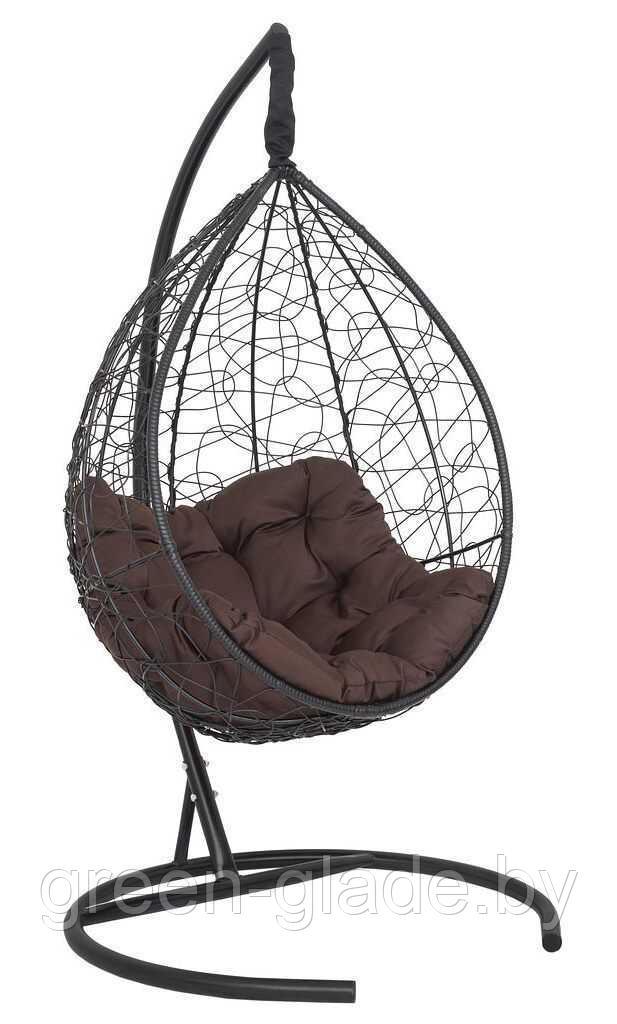 Подвесное кресло-кокон SEVILLA RELAX ротанг черный подушка шоколад