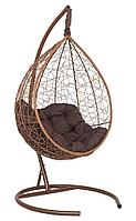 Подвесное кресло-кокон SEVILLA RELAX ротанг горячий шоколад подушка коричневая