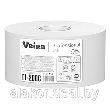 Бумага туалетная "T1-200C" в средних рулонах, 200м, 1шт/уп. цвет белый, 1 слой.