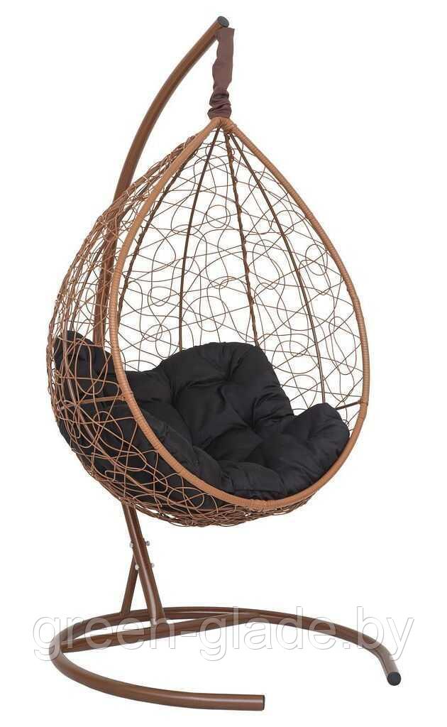 Подвесное кресло-кокон SEVILLA RELAX ротанг горячий шоколад подушка черная