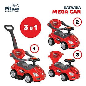 PITUSO Каталка с ручкой Mega Car (музыкальная панель) Red/Красный 382