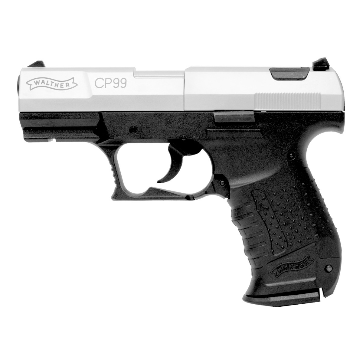 Пистолет пневматический Walther CP 99 (никель с черной рукояткой)