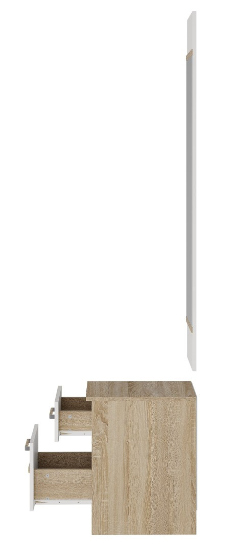Тумба Сакура с зеркалом СЗ-01 - Сонома/белый (BTS) - фото 4 - id-p219698617