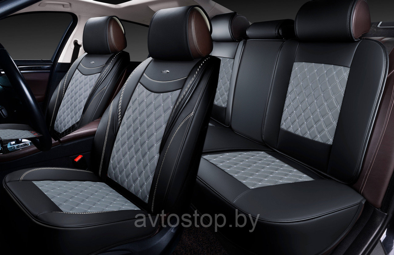 Накидки 2D "PREMIUM" PSV Era (Черно-Т.Серый), комплект на весь салон