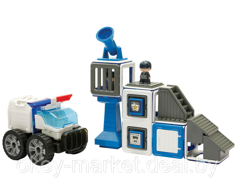 Магнитный конструктор Magformers Police Set оригинал (50 деталей) - фото 9 - id-p219703185