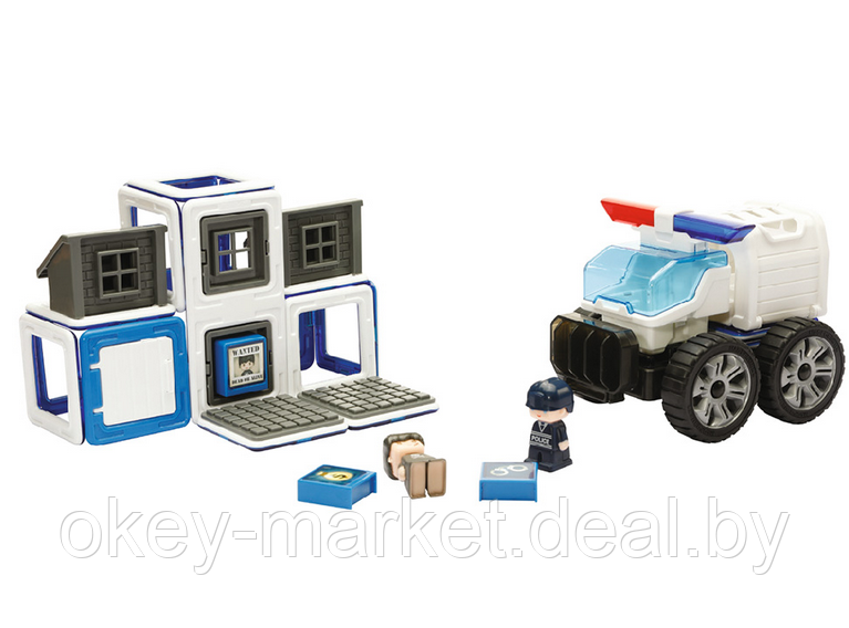 Магнитный конструктор Magformers Police Set оригинал (50 деталей) - фото 10 - id-p219703185