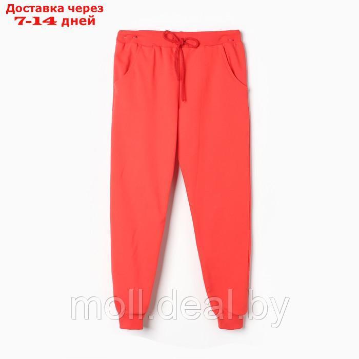 Комплект (фуфайка,брюки) для девочки НАЧЁС, цвет красный, рост 128 см - фото 2 - id-p219687957