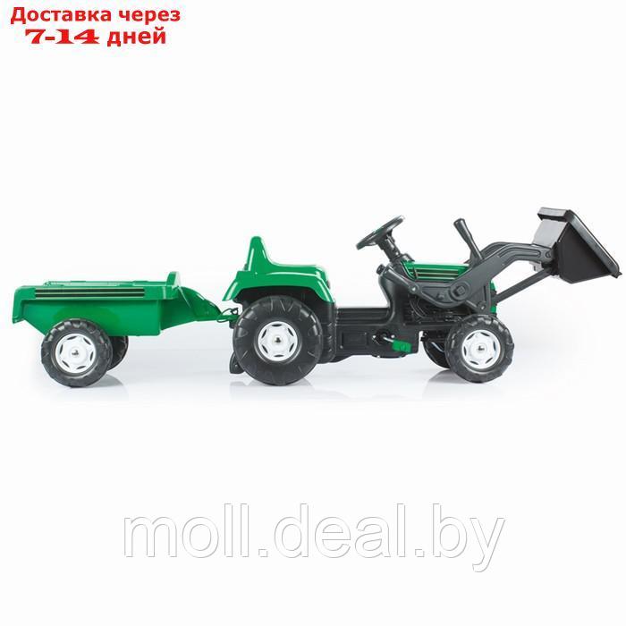 Трактор педальный DOLU Ranchero, с прицепом и ковшом, клаксон, цвет зеленый 8048 - фото 3 - id-p219683749