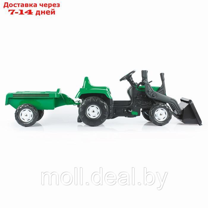 Трактор педальный DOLU Ranchero, с прицепом и ковшом, клаксон, цвет зеленый 8048 - фото 4 - id-p219683749