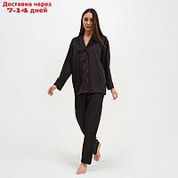 Пижама женская (рубашка и брюки) KAFTAN "Треугольники" цвет цвет чёрный, размер 44-46