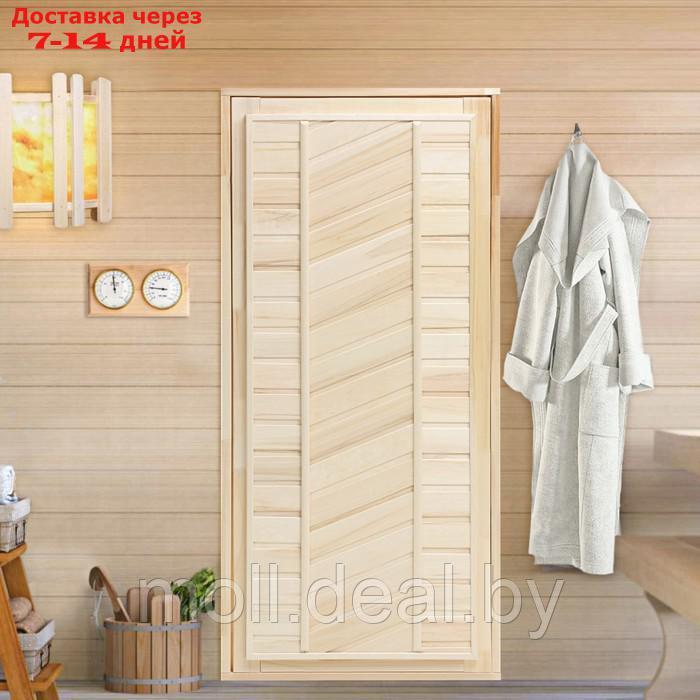 Дверь для бани и сауны, размер коробки 170х80 см, универсальная липа - фото 1 - id-p219684250