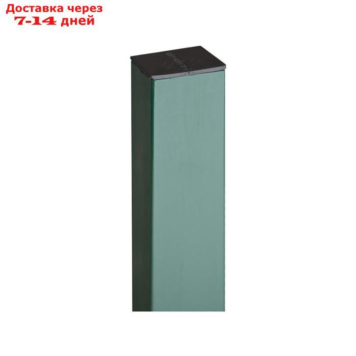 Столб 2,0м RAL 6005 (зеленый) 60х40х1,2мм без отв. под бетон цинк полимер. с заглушкой GL, шт 4699 - фото 1 - id-p219697660