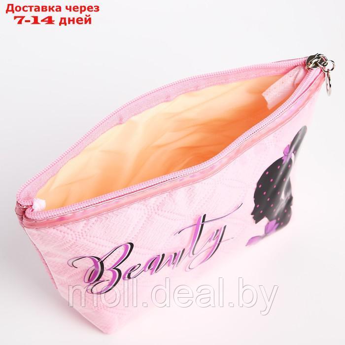 Косметичка-сумка Девушка, 23*7*14, отд на молнии, розовый - фото 3 - id-p219687159