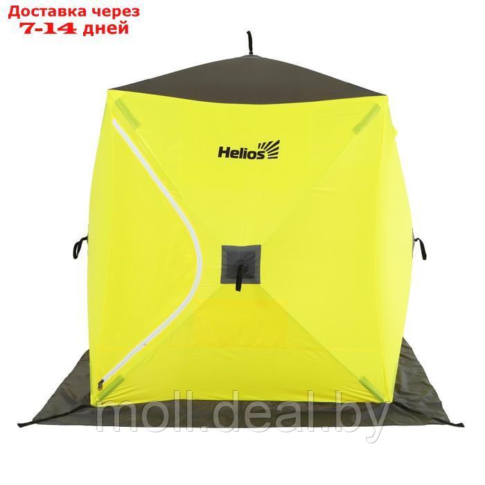 Палатка зимняя Helios "Куб", 1.8 х 1.8 м, цвет жёлтый/серый (HS-WSC-180YG) - фото 1 - id-p219686162