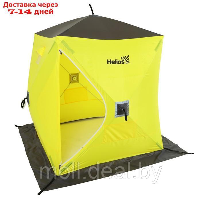 Палатка зимняя Helios "Куб", 1.8 х 1.8 м, цвет жёлтый/серый (HS-WSC-180YG) - фото 3 - id-p219686162