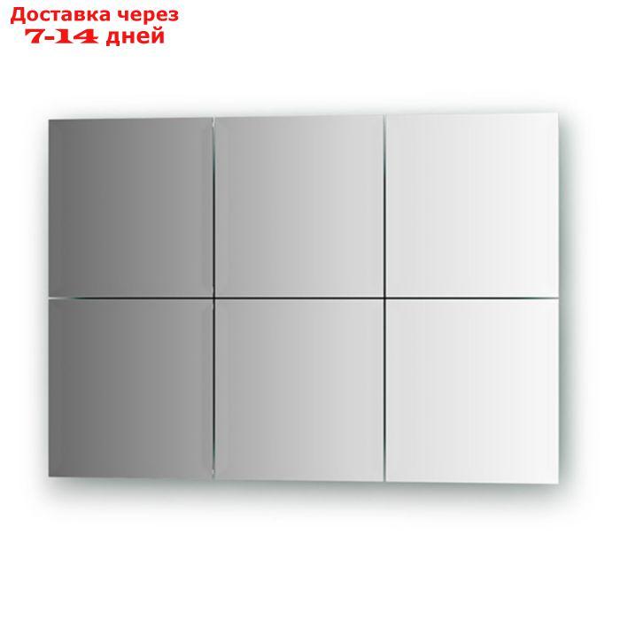 Зеркальная плитка с фацетом 15 мм, - комплект 6 шт квадрат 20 х 20 см, серебро Evoform - фото 1 - id-p219697805