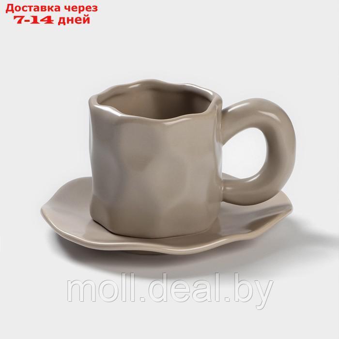 Чайная пара "Базальт" чашка 200 мл, блюдце 14,8*13 цвет серый - фото 1 - id-p219687354