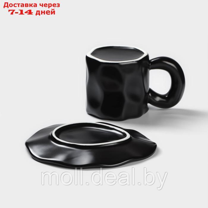 Чайная пара "Базальт" кружка 200 мл, блюдце 14,8*13 цвет черный - фото 4 - id-p219687359