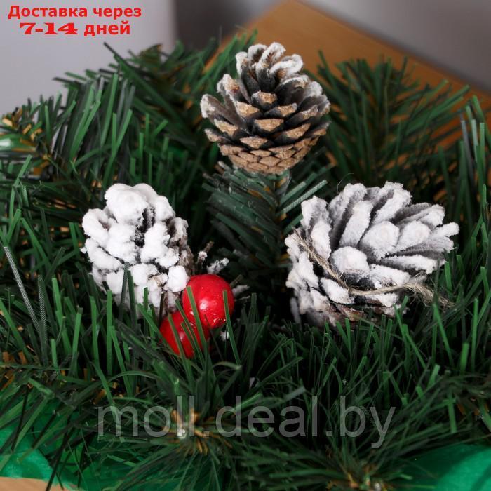 Новогодняя композиция "Рождевственская" шишки снег+ягоды 20 см - фото 2 - id-p219687401