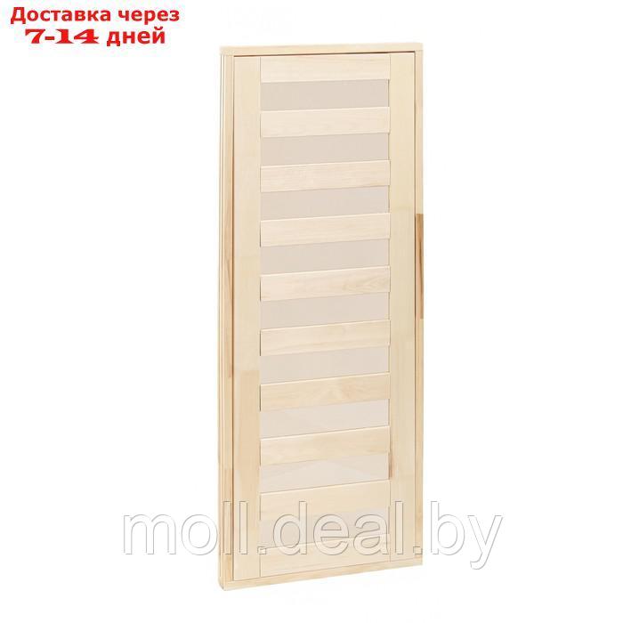 Дверь для бани и сауны стеклянная "Зебра", размер коробки 180х70 см, 4 мм - фото 2 - id-p219685291