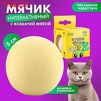 Игрушка для кошек. Мячик интерактивный "Сверчок" с мятой