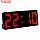 Часы настольные электронные: будильник, термометр, календарь, USB, 15х6.3 см, красные цифры, фото 2