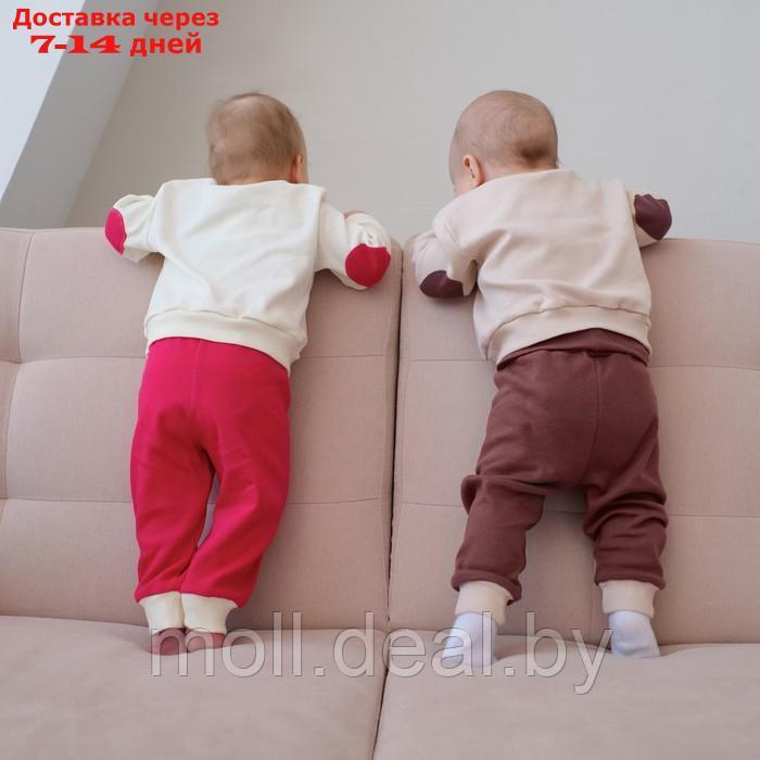 Костюм детский (свитшот, брюки) MINAKU, цвет экрю/фуксия, рост 62-68 см - фото 4 - id-p219683234