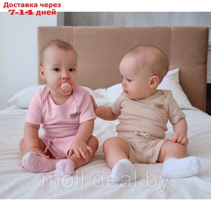 Комплект детский (боди, шорты) MINAKU, цвет розовый, рост 62-68 см - фото 3 - id-p219683236