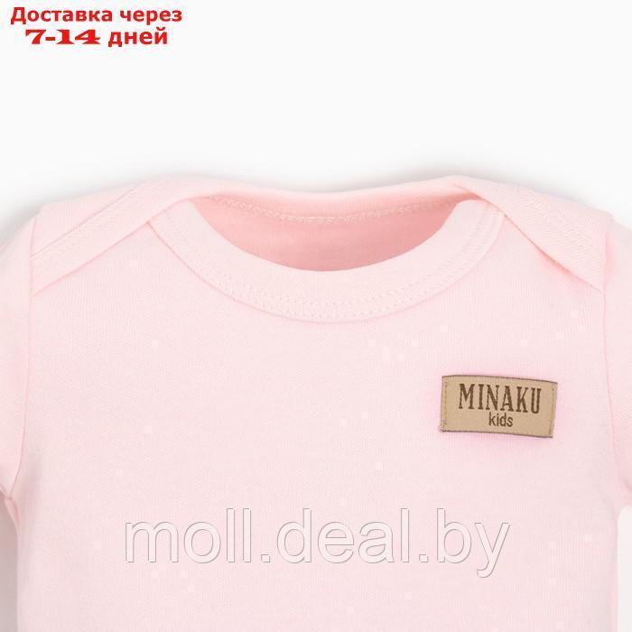 Комплект детский (боди, шорты) MINAKU, цвет розовый, рост 62-68 см - фото 4 - id-p219683236