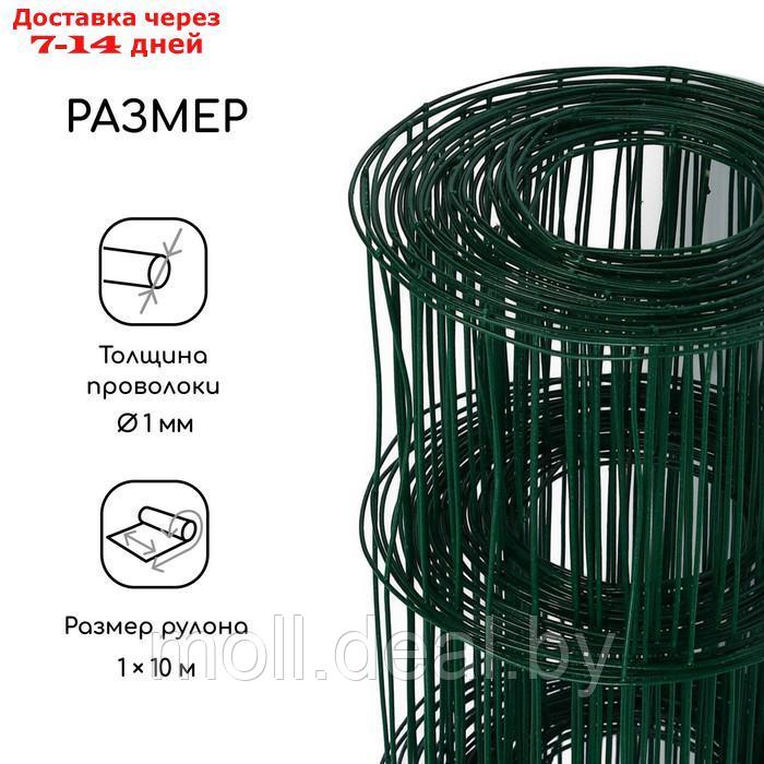 Сетка сварная с ПВХ покрытием, 10 × 1 м, ячейка 75 × 100 мм, d = 1 мм, металл, Greengo - фото 2 - id-p219683387