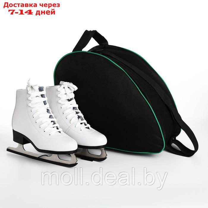 Сумка спортивная для коньков, 40*32*20 см, чёрный с зелёным - фото 2 - id-p219686774